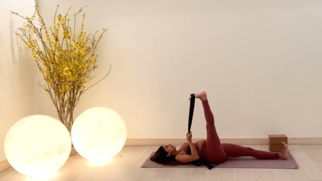 Cinghia Elasticizzata Per Yoga Porta A Porta: Allunga Gambe E Vita, Viola