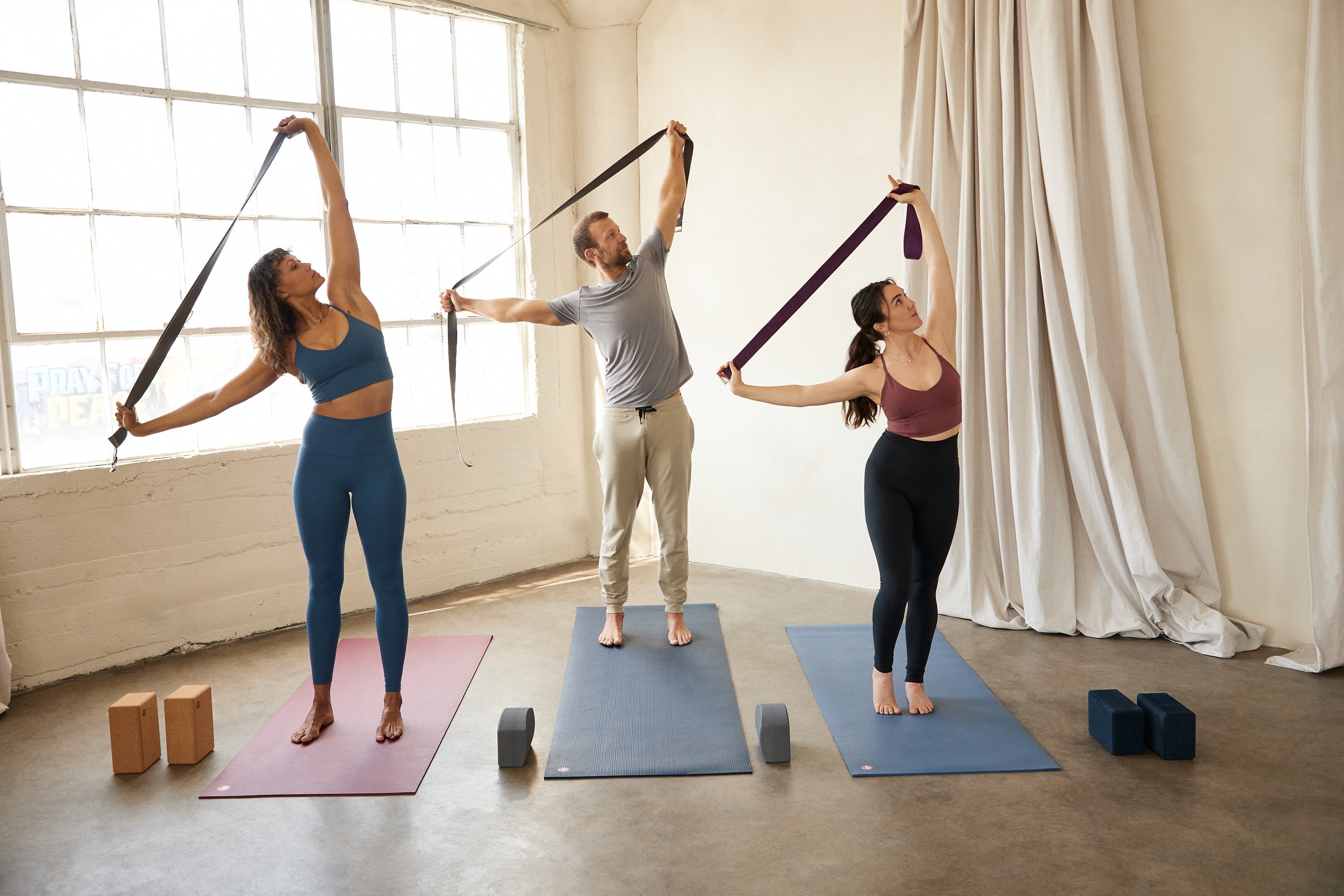 Myga Cintura Yoga 2 In 1 Regolabile Turchese Taglia M, Antiscivolo Con Anello In Metallo