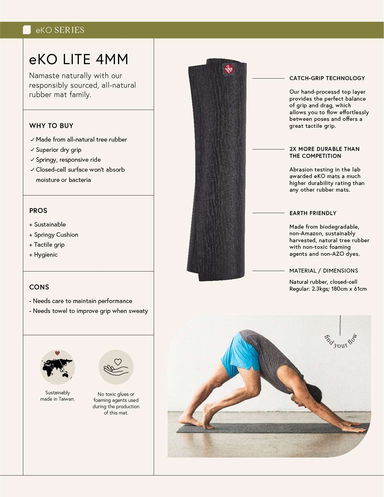 eKO® Lite yogamåtte 4 mm Limited Edition